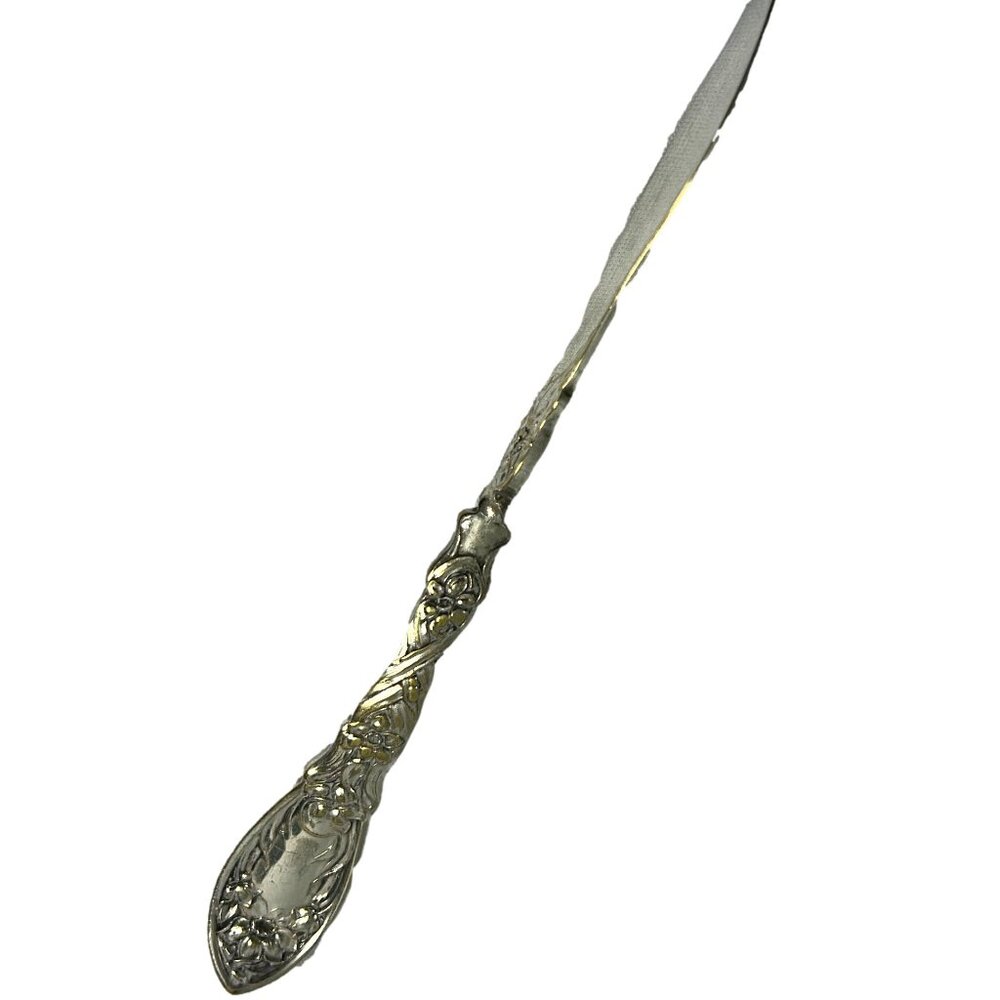 Vintage Twisted Butter Knife Oneida Narcissus Floral Pattern Silver Plate 7.25"